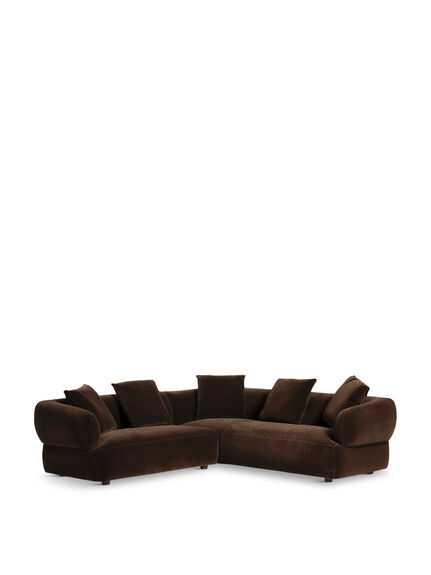 Blume Brown Fabric Corner Sofa