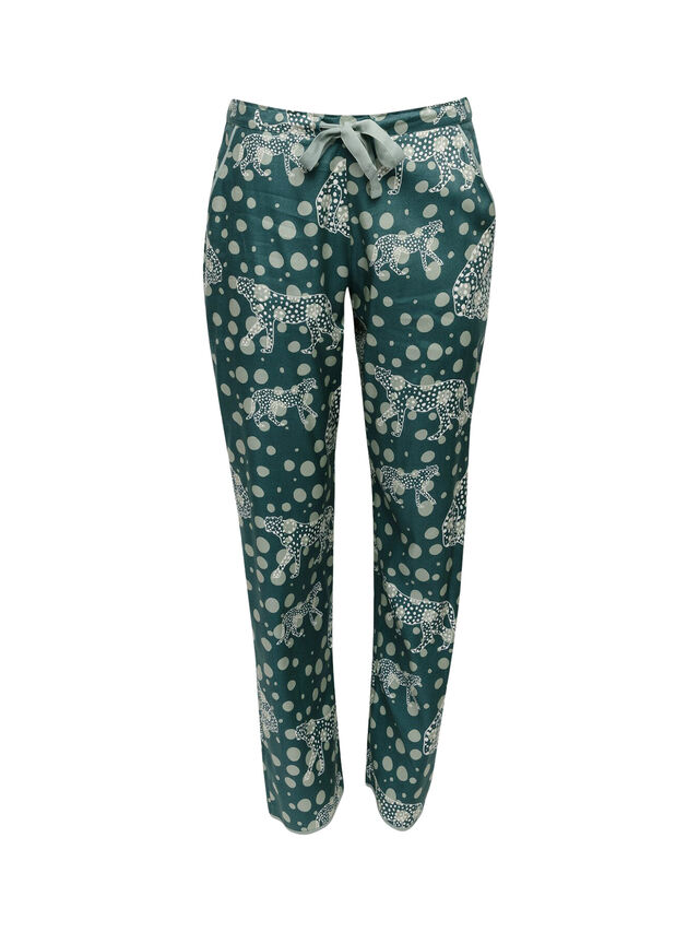 Hannah Green Leopard Print Pyjama Bottoms