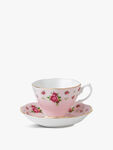 New Country Roses Pink Vintage Teacup & Saucer