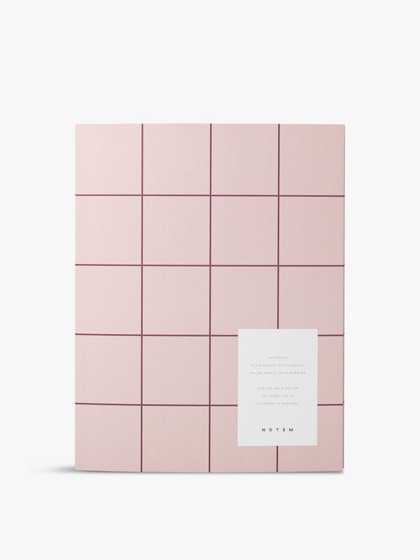 Uma Pink Grid Large Notebook Ruled Pages