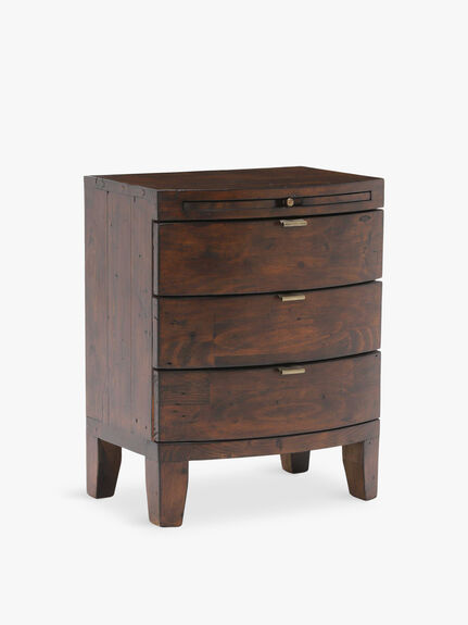 Navajos Reclaimed Wood 3 Drawer Wide Bedside Chest