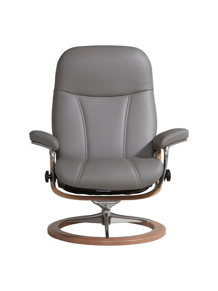 Consul Medium Signature Chair And Footstool, Dove
