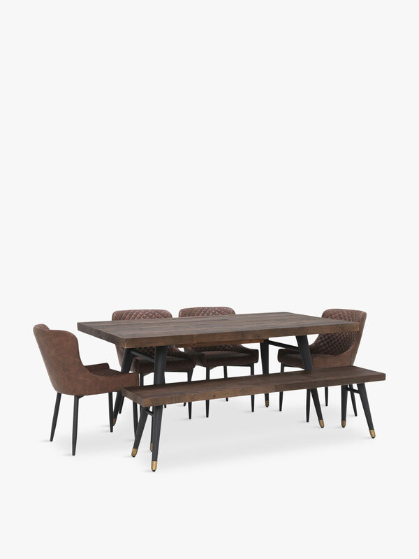 Modi Reclaimed Wood Extending Dining Table & 4 Rivington Chairs
