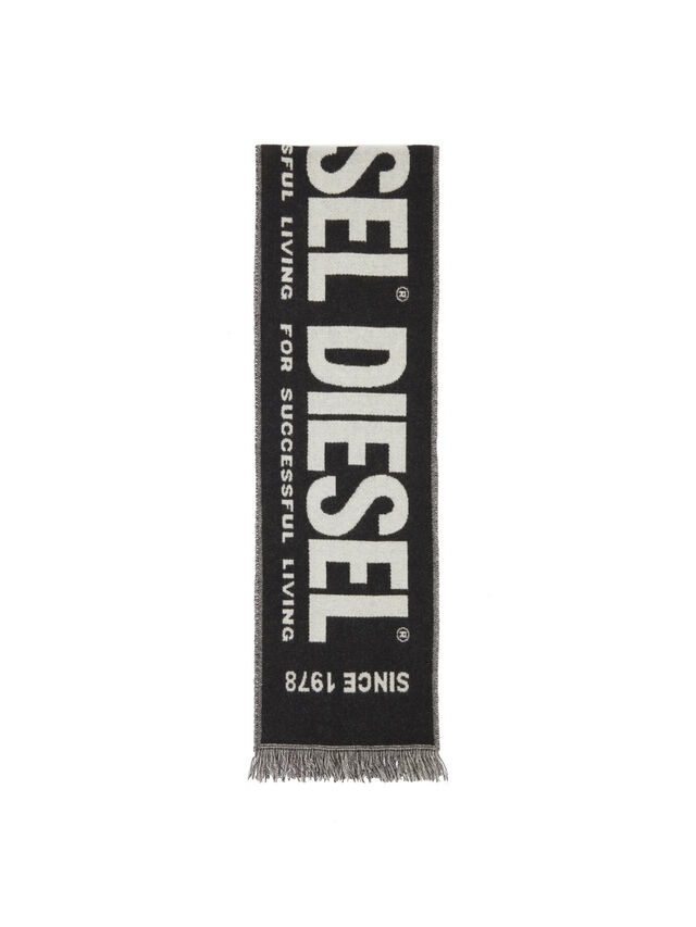Blended Wool Scarf with Jacquard Logo