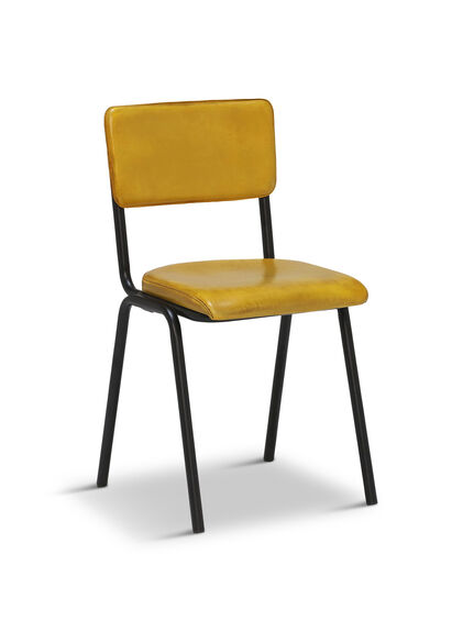 Twyford Yellow Leather Dining Chair