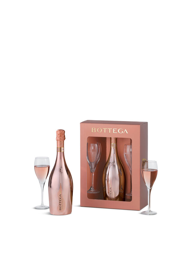 Bottega Rarity Pack Rose with Glasses 75cl