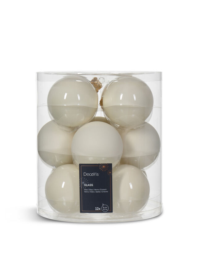 Bauble Glass White Multipack