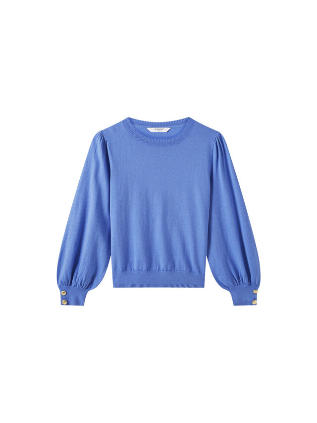 Dia Blue Cotton And Sustaibly Sourced Merino Jumper