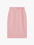 Perdy Pale Pink Recycled Crepe Pearl Button Pencil Skirt