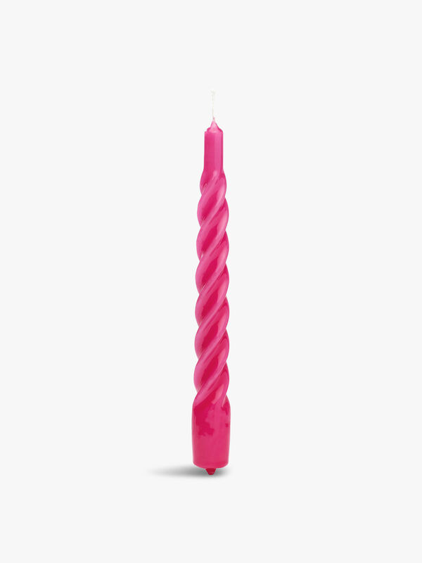 Twisted Candle Bright Pink - Set of 6