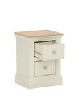 Staithes Mini Bedside Table, Oak and Ecru