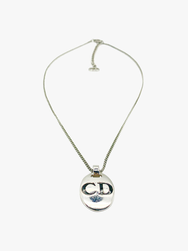 Vintage Dior Reversible Initial Pendant Necklace