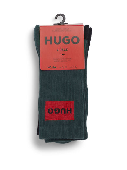 Two Pack Of Short Length Socks With Logos