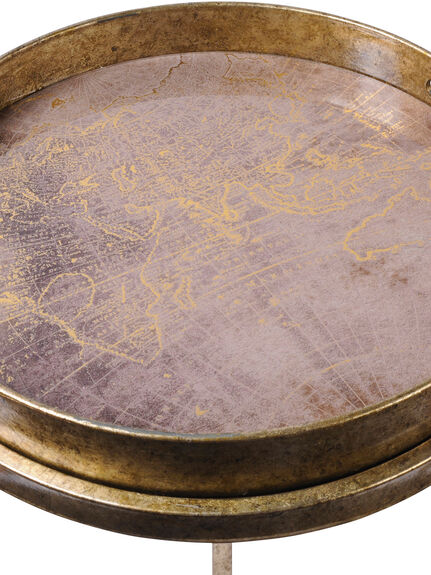 Vienna Antique Gold Atlas Set Of 2 Side Tables