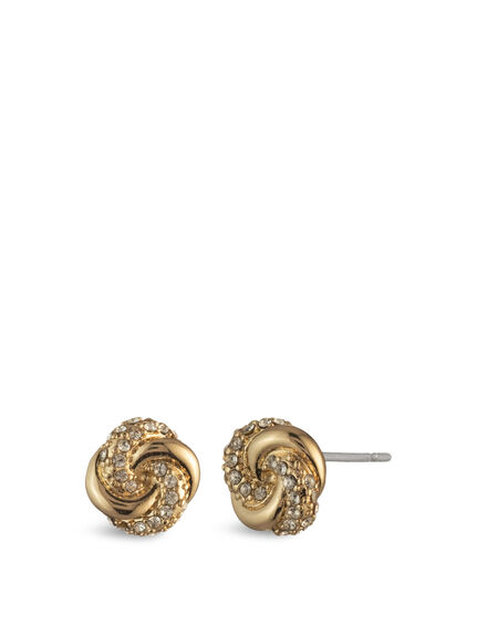 Lauren Ralph Lauren Pave Gold Knot Stud Earrings