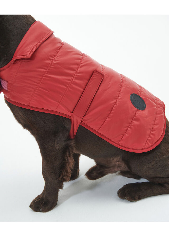 Baffle Quilted Dog Coat Red Medium