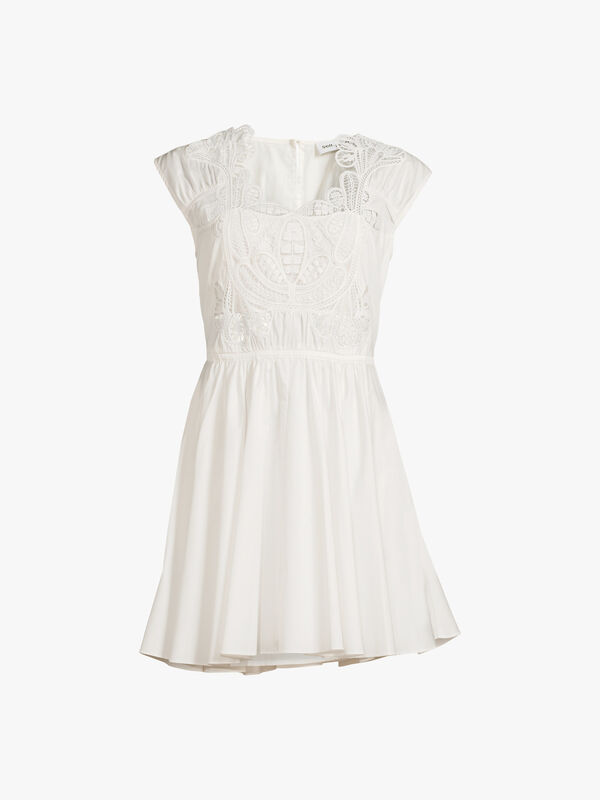 Macrame Lace Organic Cotton Mini Dress