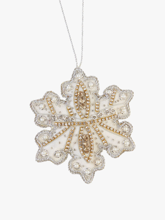 Champagne Crystals Snowflake Decoration