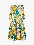 Florence Boatneck ¾ Sleeve Cotton Stretch Long +3cm Dress