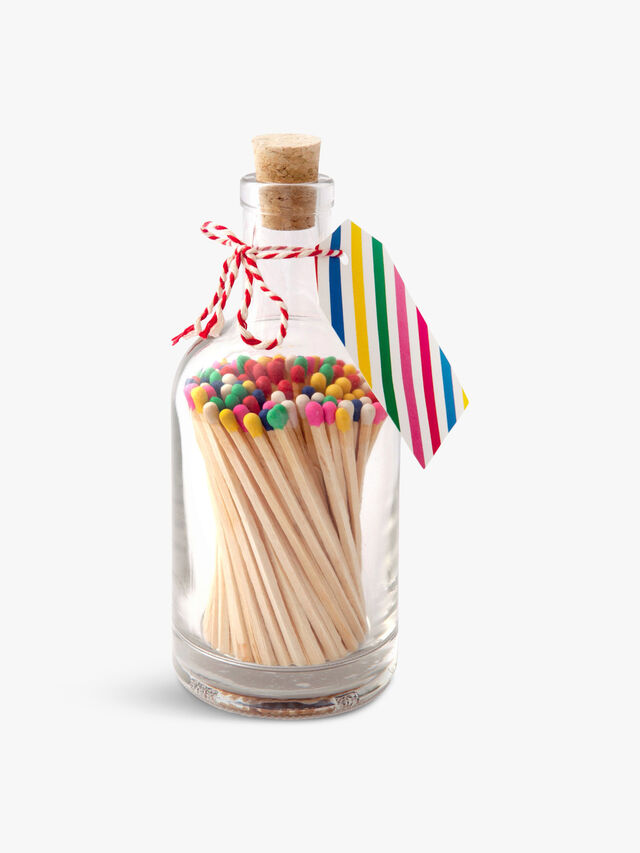 Glass Bottle of Multi-Coloured Matches