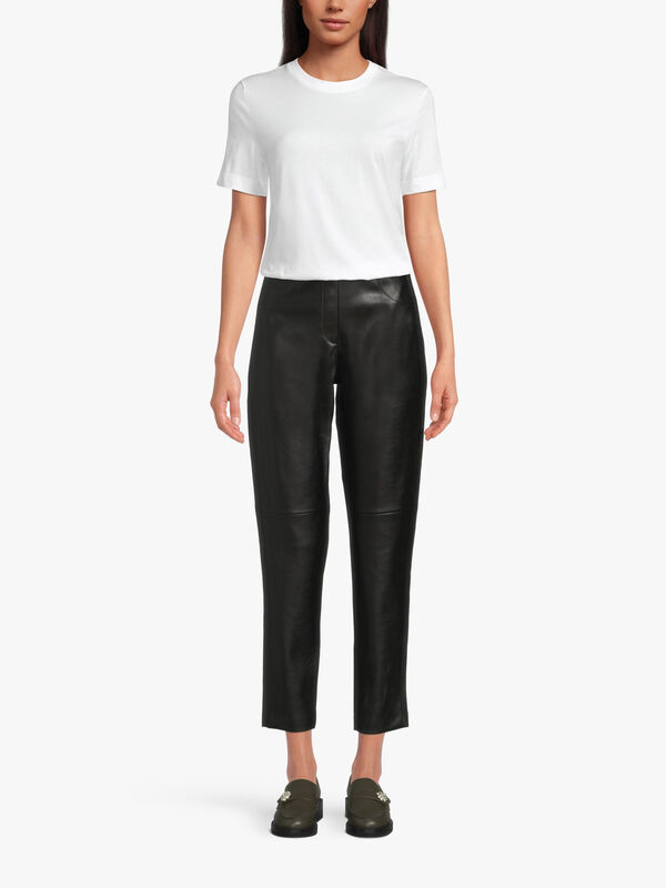 Faux Leather Slim Trousers