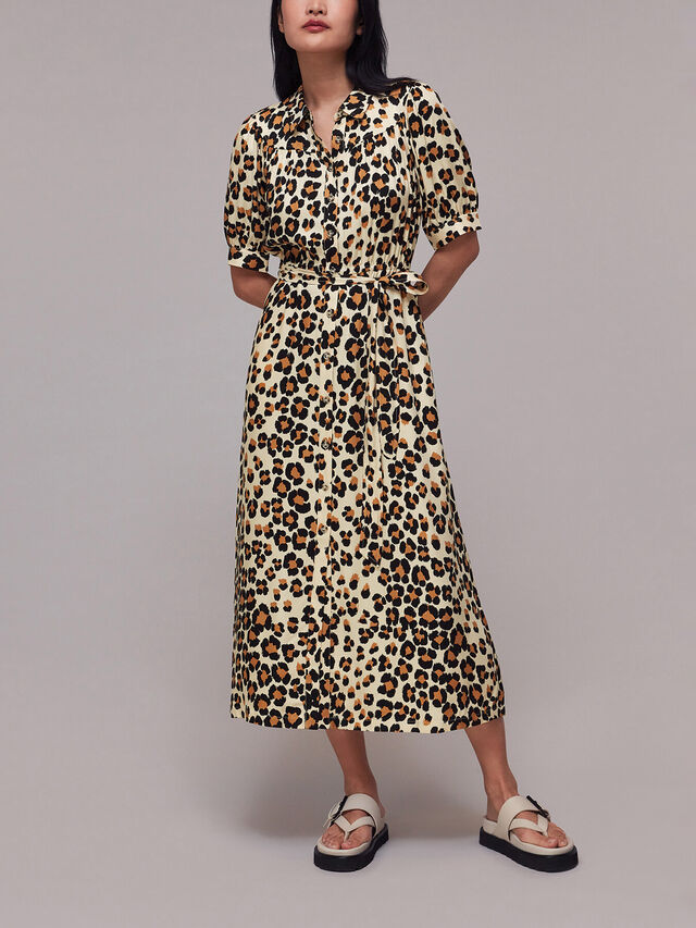 Painted Leopard Midi Dress