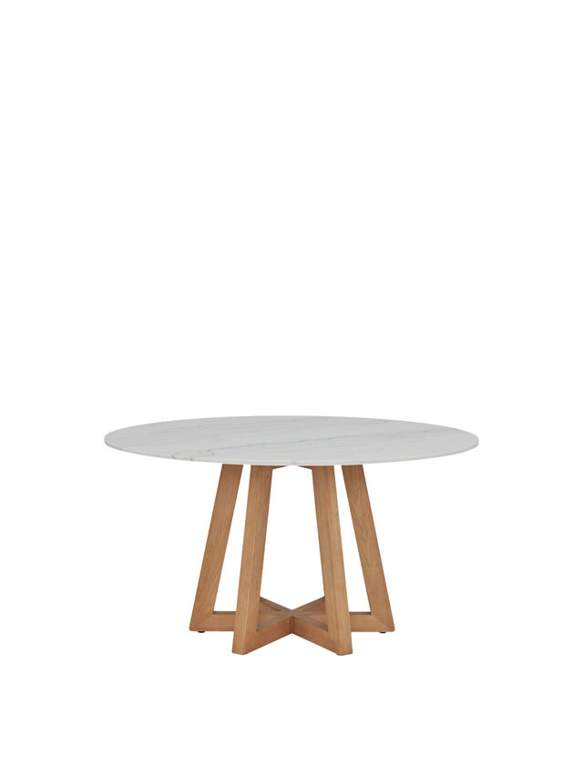 Shiloh Round Dining Table, White Marble