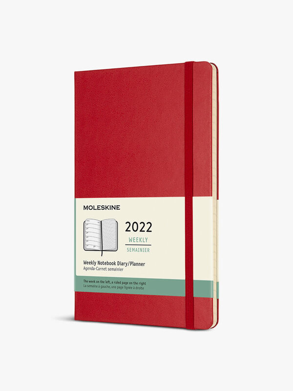 12m Weekly Notebook 2022 Large Scarlet Red Hard Cover