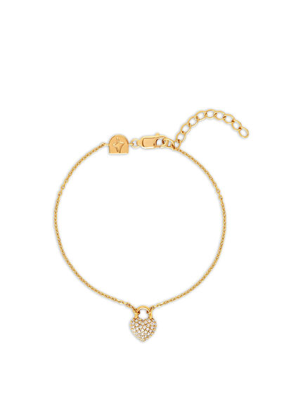 Heart Pave Bracelet in Gold