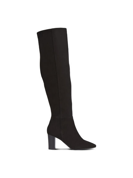 Courtney Black Suede Over-The-Knee-Boots