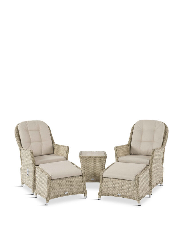 Monterey Recliner Set with 2 Recliner Chairs, 2 Footstools & Side Table
