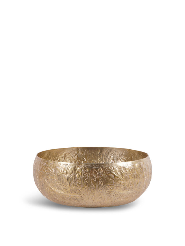 Winspear Gold Leaf Embossed Round Convex Bowl Large