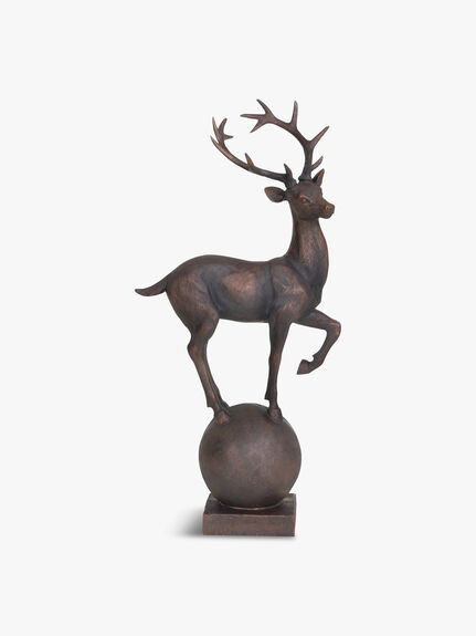 Six-Pointer-Stag-on-Decorative-Ball-Resin-Sculpture-703627