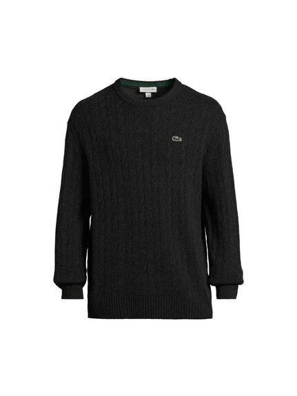 Crew Neck With Cable Detail