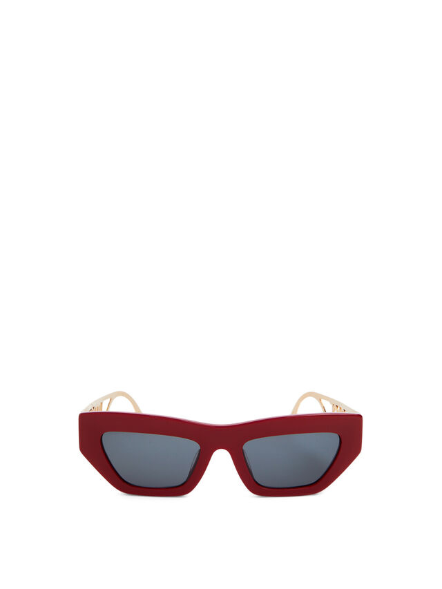 Versace Cut Out Logo Slim Acetate Sunglasses