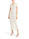 Cream Cord Lace Midi Dress