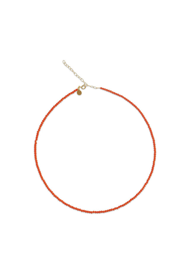 Sunny Orange Crystal Necklace with Tiny Eye Charm