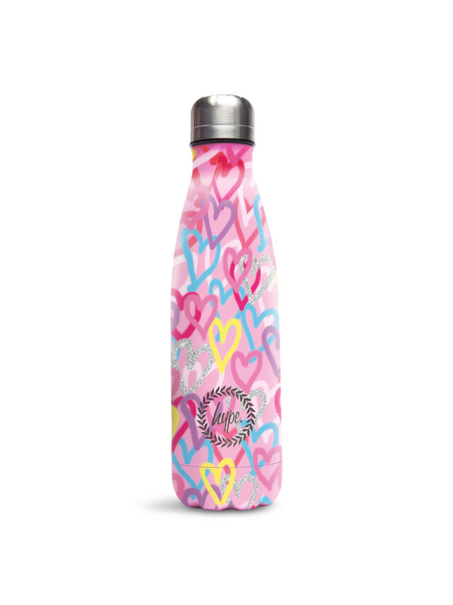 Pink Graffiti Hearts Bottle