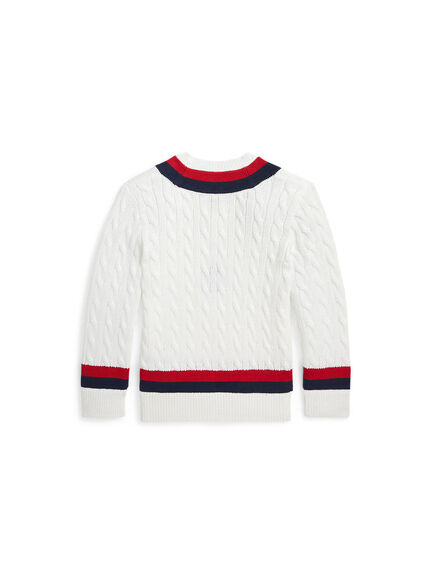 Embroidered Cable-knit Jumper