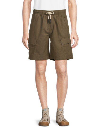 Army Cargo Linen Shorts