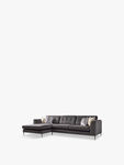 Conza Large Left Hand Facing Standard Back Chaise Sofa, Plush Charcoal