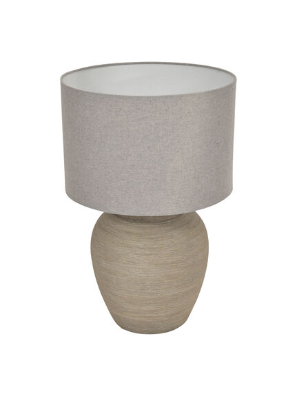 Baslow Etched Grey Small Ceramic Lamp with Shade