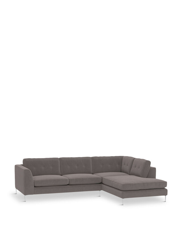 Conza Velvet Large Left Hand Facing Corner Sofa