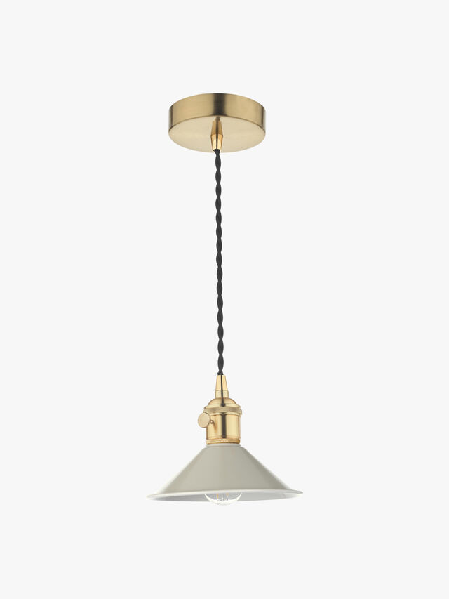 Hadano Pendant -  Natural Brass with Cashmere Shade