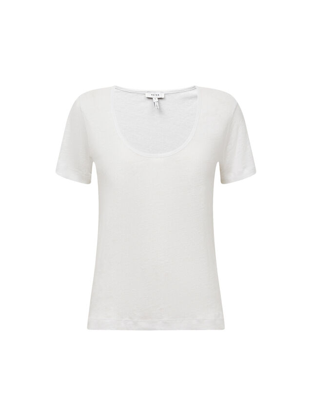 Frances Linen Scoop Neck T-Shirt