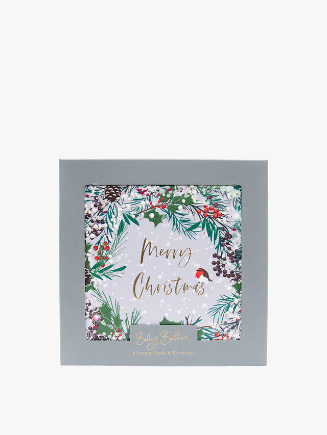 Merry Christmas Wreath Luxury Cards Pack of 8