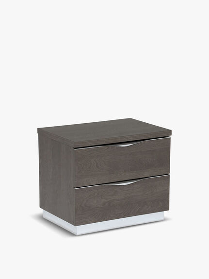 Lutyen Small Bedside Table, Grey and Taupe