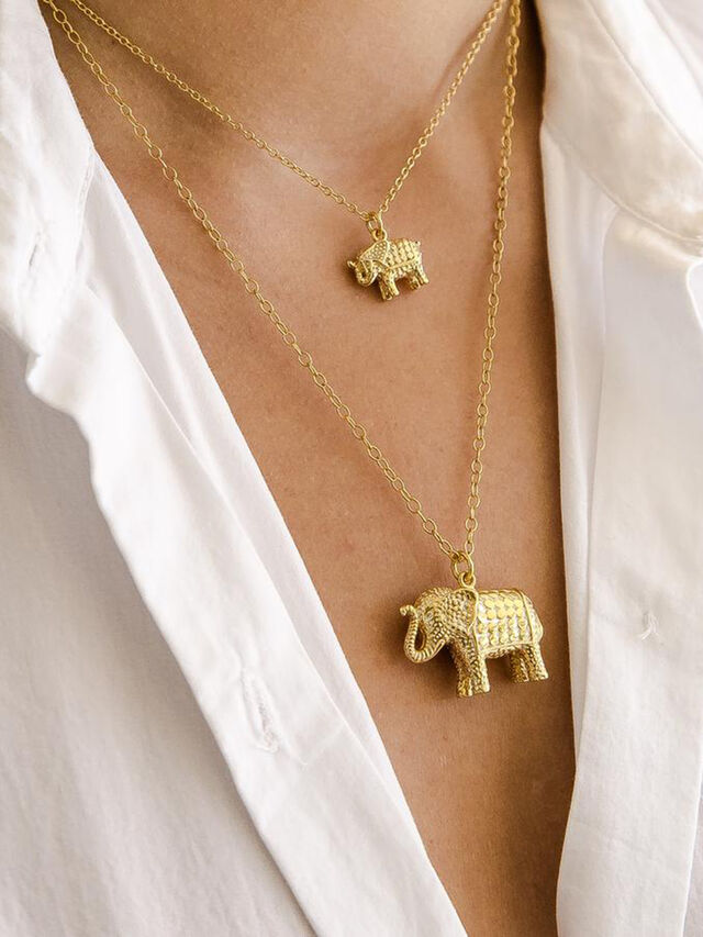 Small Elephant Charm Charity Necklace