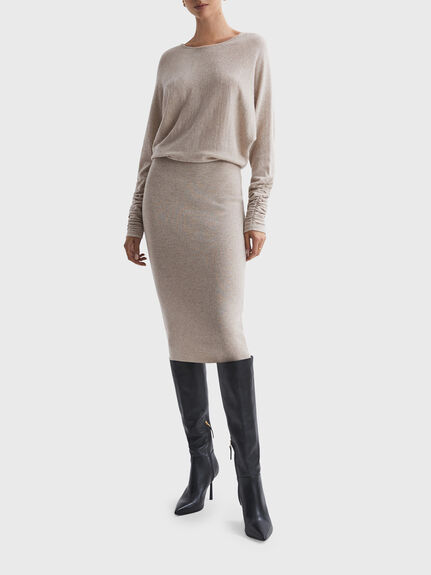 Leila Knitted Long Sleeve Midi Dress