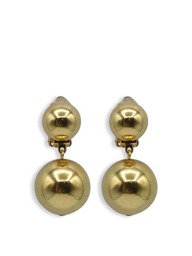Boule Gold Double Drop Clip Earrings